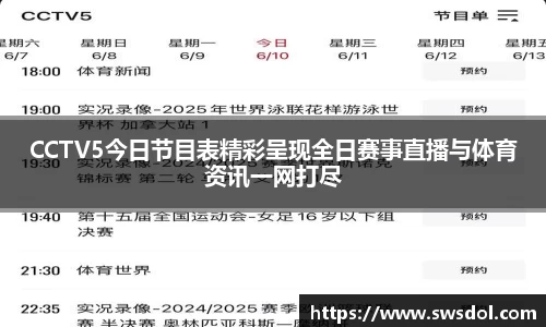 CCTV5今日节目表精彩呈现全日赛事直播与体育资讯一网打尽